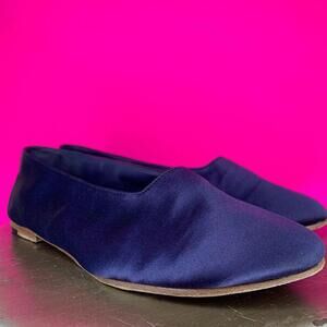 Vince Maxwell 2 Navy Blue Satin Ballet Flat US 7